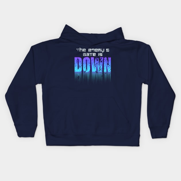 The Enemy's Gate is Down Kids Hoodie by KittenKirby